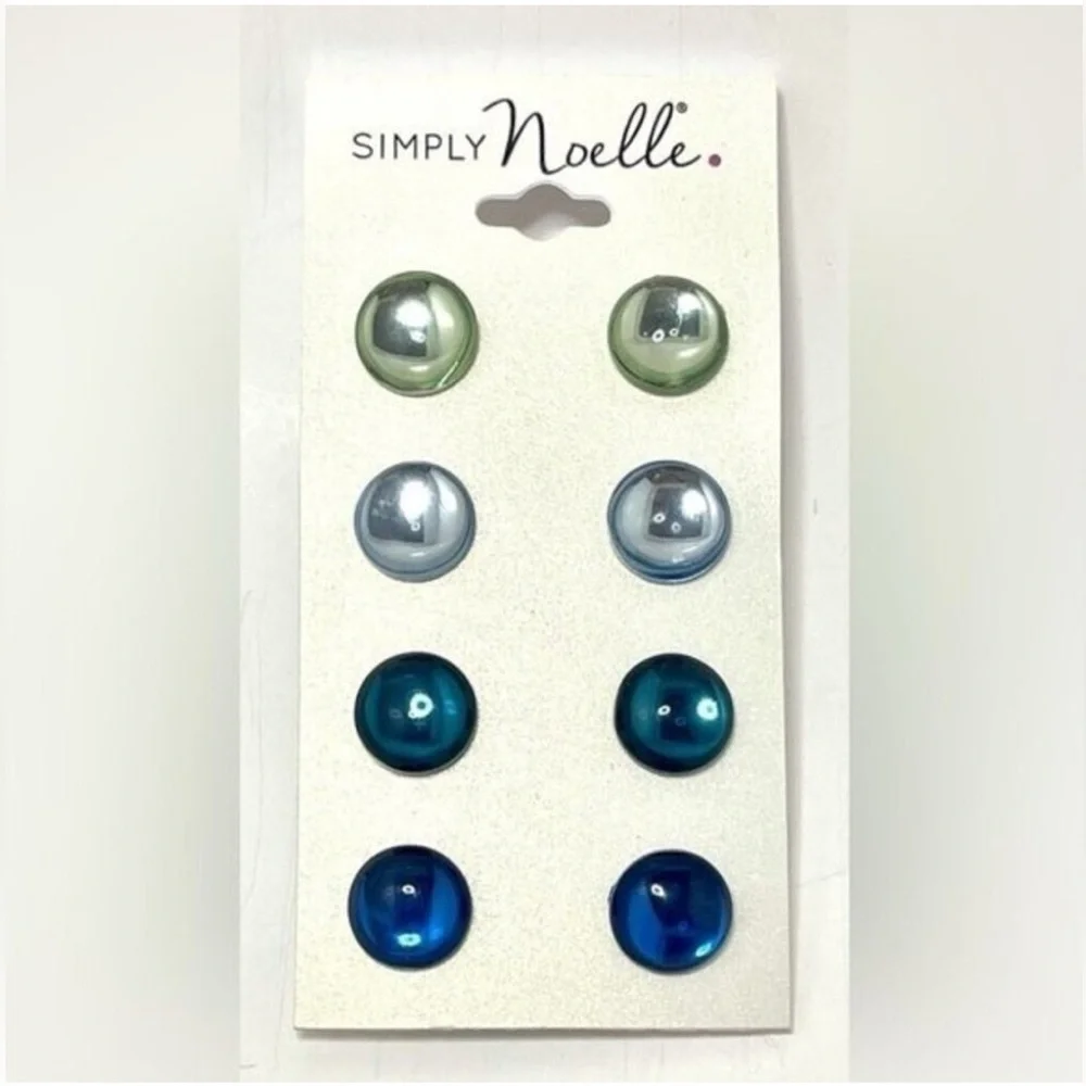 NWT Simply Noelle Ombré Ocean Shimmer Stud Earrings (4 pairs) - Picture 6 of 6